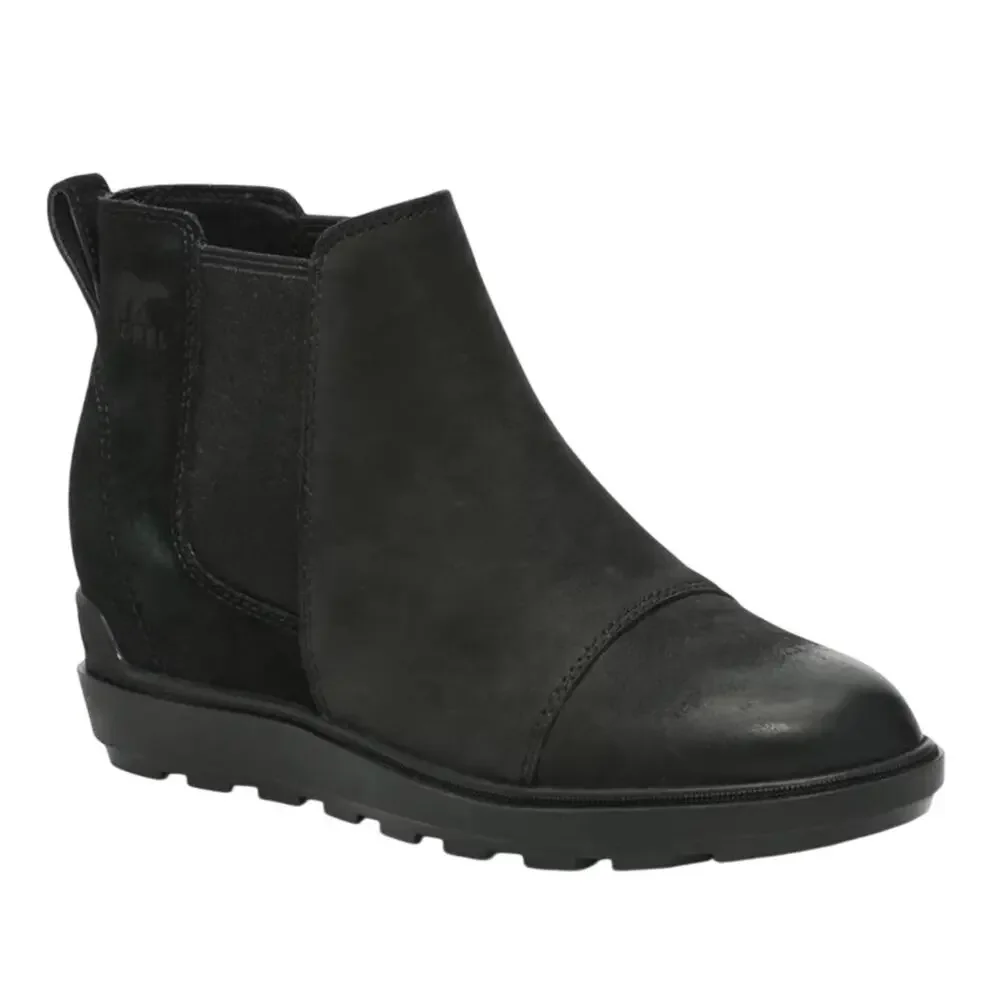 Sorel Womens Evie ll Chelsea Ankle Bootie US 11 EU 42 Black Suede Waterproof NIB